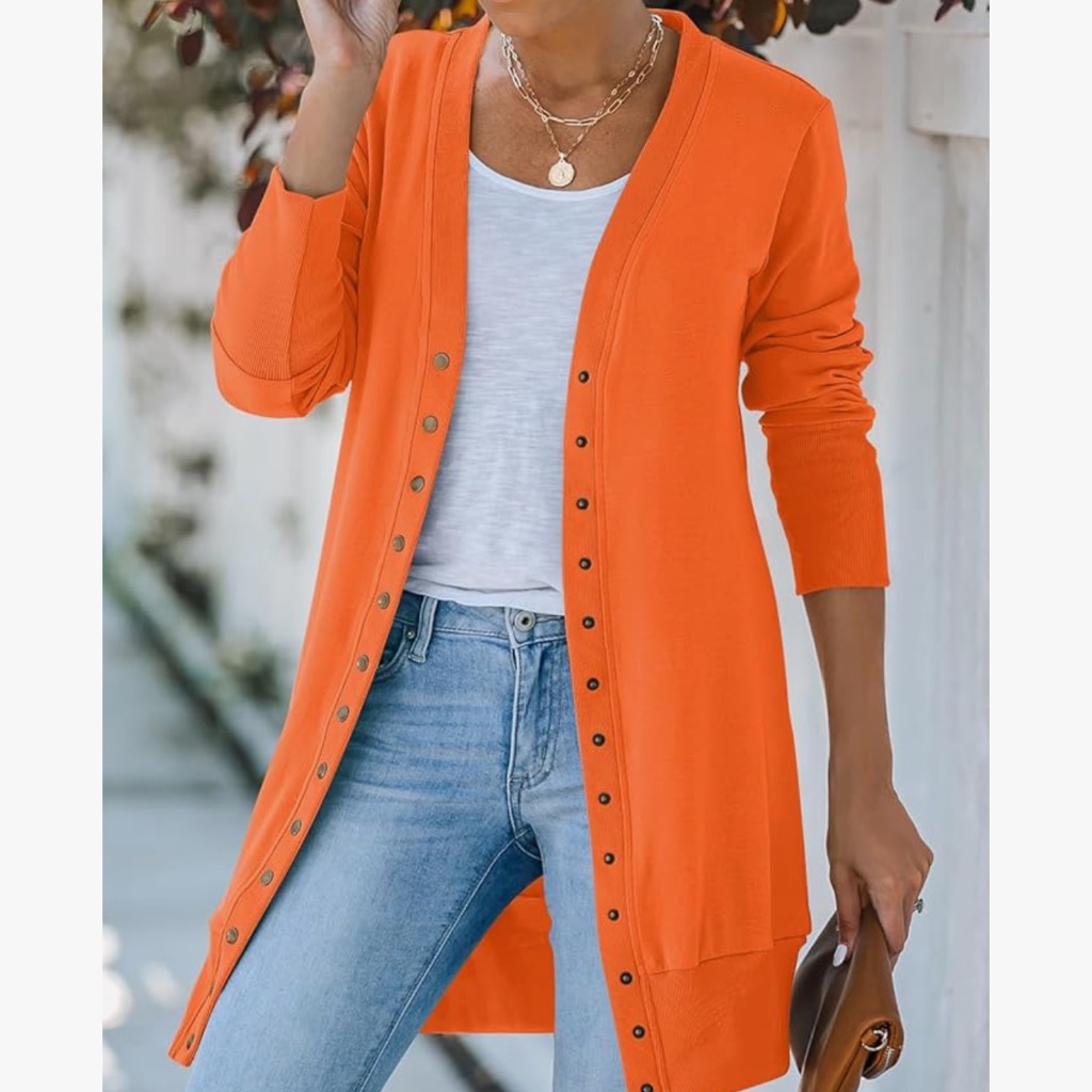 Vibrant Orange Women's Cardigan